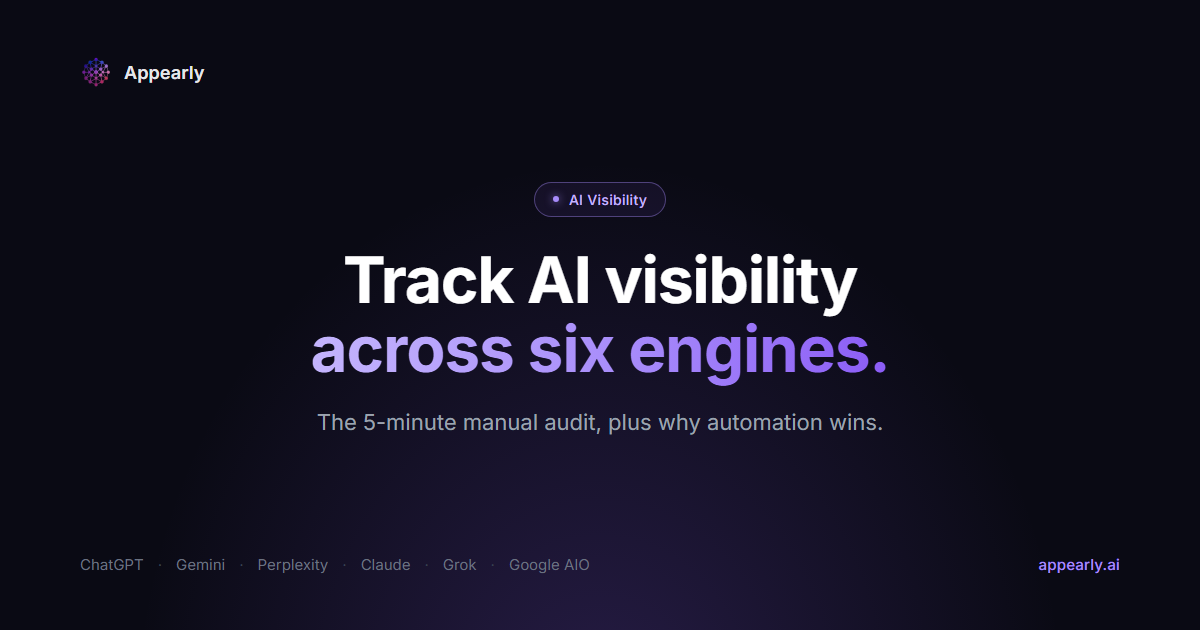 Guide to tracking AI visibility across ChatGPT, Gemini, Perplexity, Claude, Grok, and Google AIO - Appearly blog
